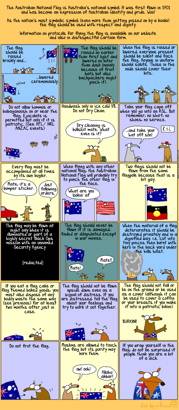 Patriot’s Guide on how not to bugger up handling the Australian Flag