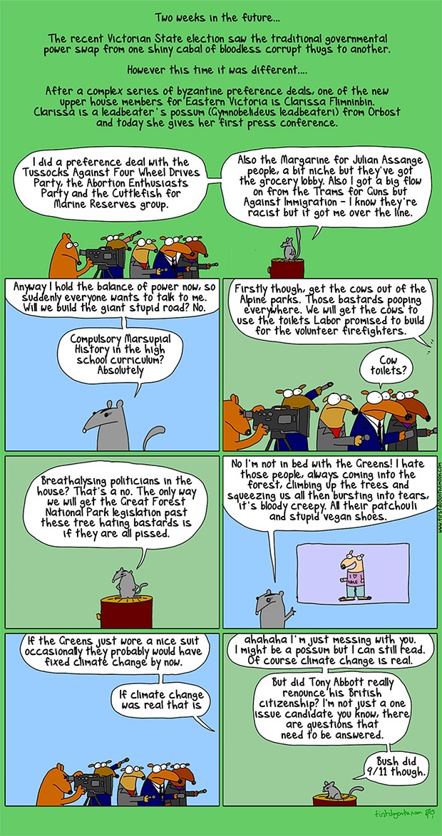 Victorian elections: would you vote for a truther possum?