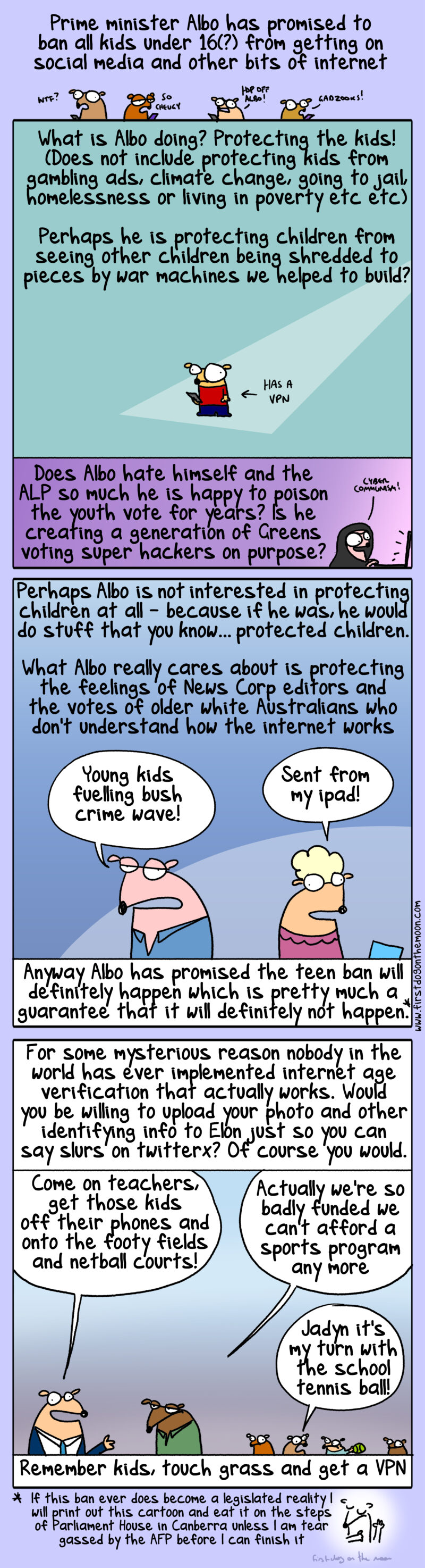 Albo is protecting the kids! (Does not include protecting them from gambling ads, climate change or going to jail)