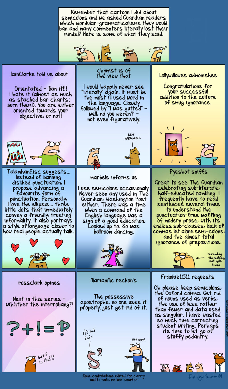 I asked readers which wordular-grammaticalisms they would ban … people literally lost their minds!