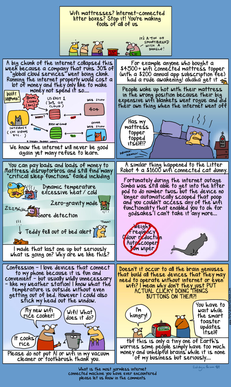 Wifi mattresses? Internet-connected litter boxes?