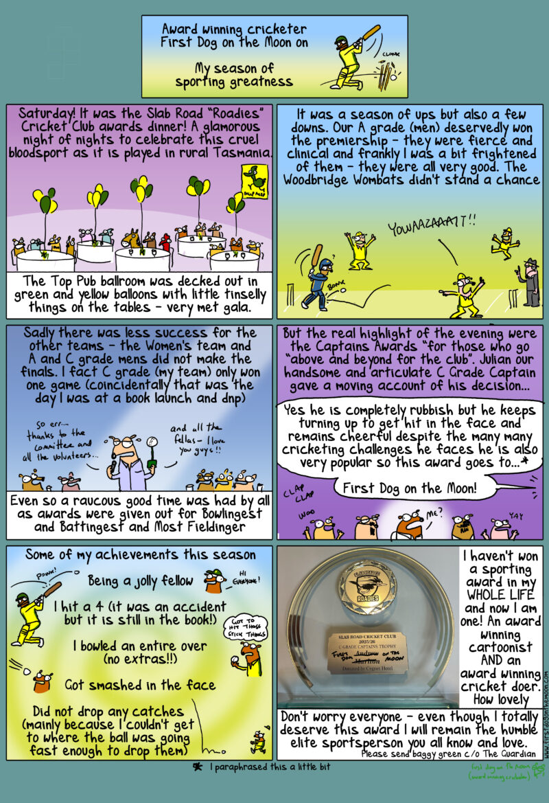 I am now an award-winning cricketer!