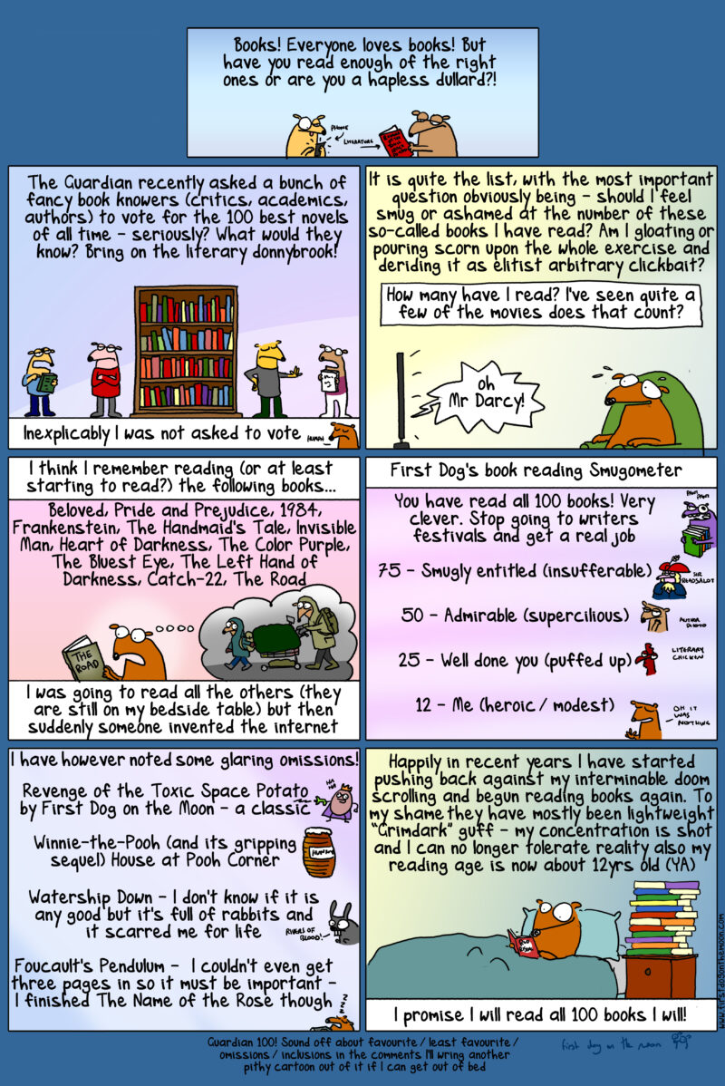 How many of the 100 best novels have I read? I’ve seen the movies does that count?
