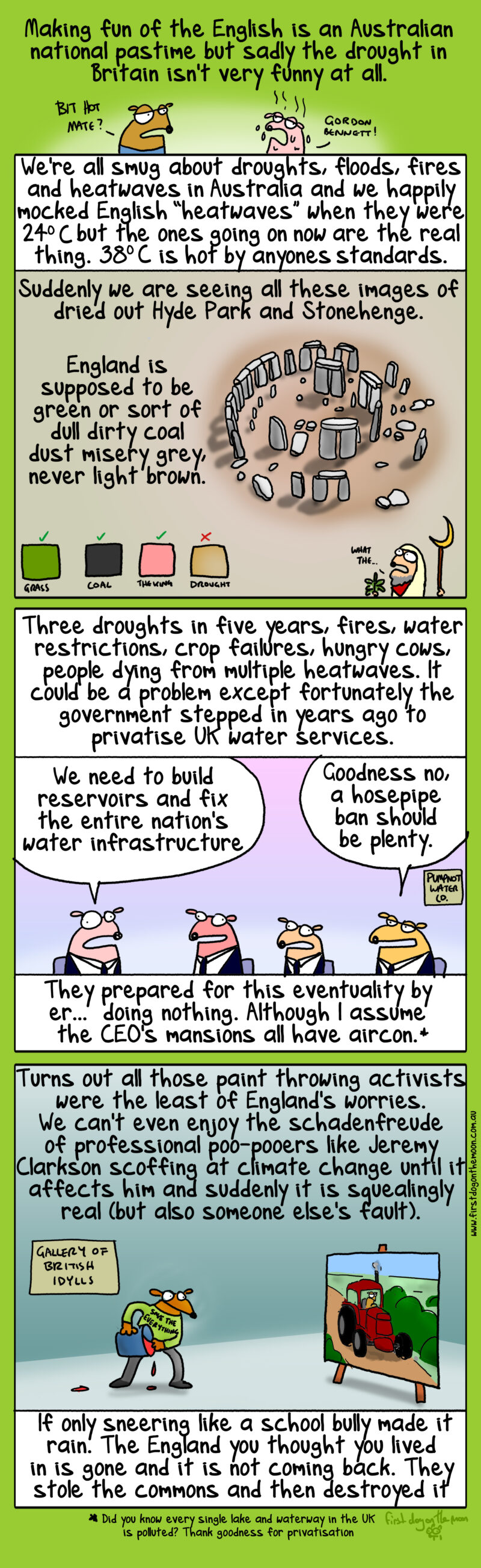 Making fun of the English is an Australian national pastime but the drought in Britain isn’t funny at all